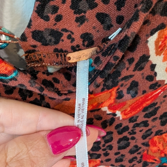 Free People Red and Black Sheath Dress with Bishop Sleeves - Picture 8 of 12